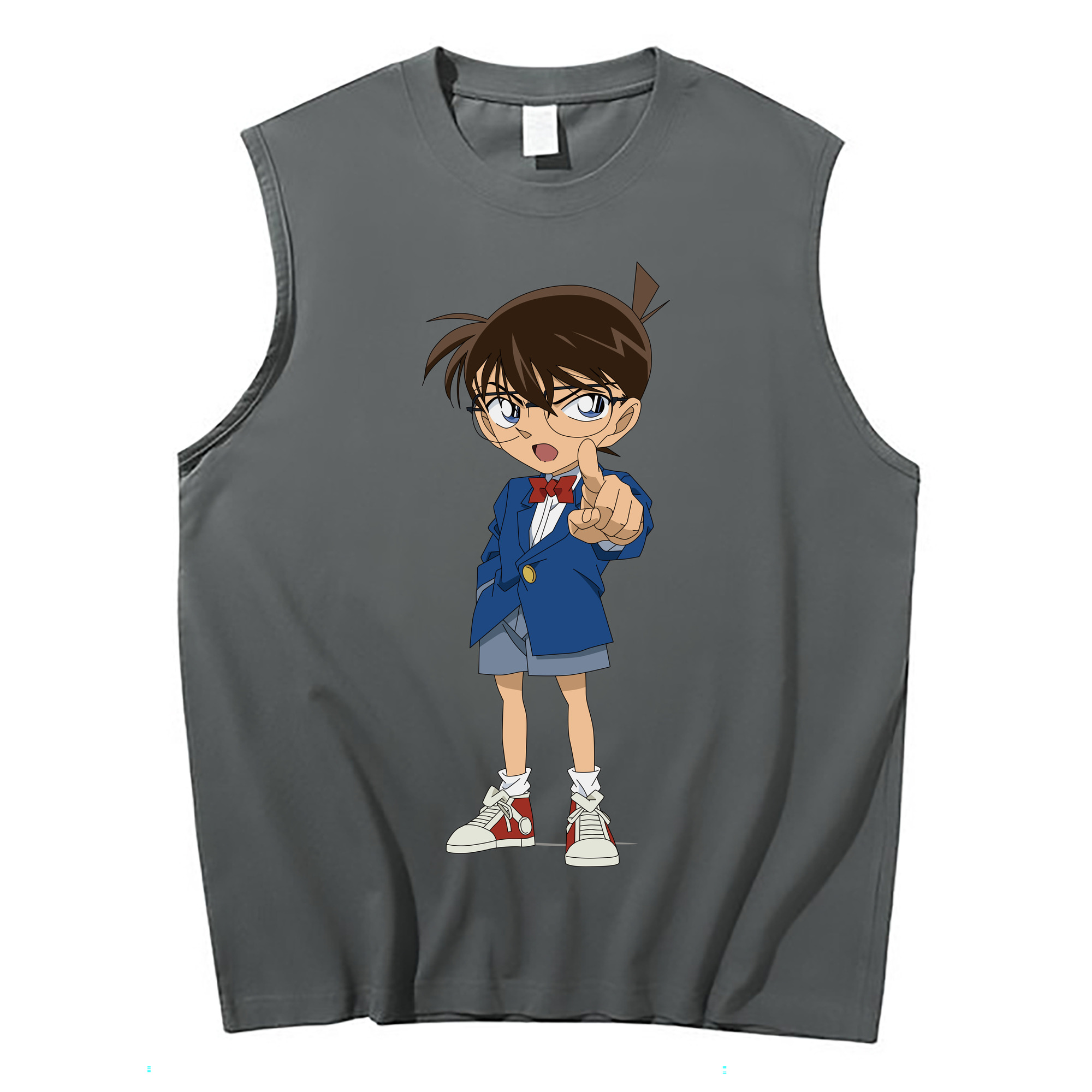 （画像用） 名探偵コナン 江戸川 コナン Detective Conan Conan Edogawa コットン100％タンクトップ（フロントプリント）
